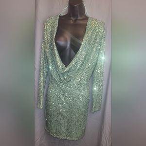 Sage sequin dress. NWT. Size XL